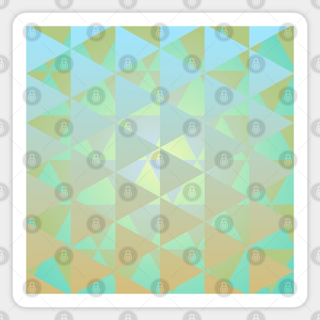 Polygonal vector background in green and gold theme, filling the frame. Sticker by ikshvaku